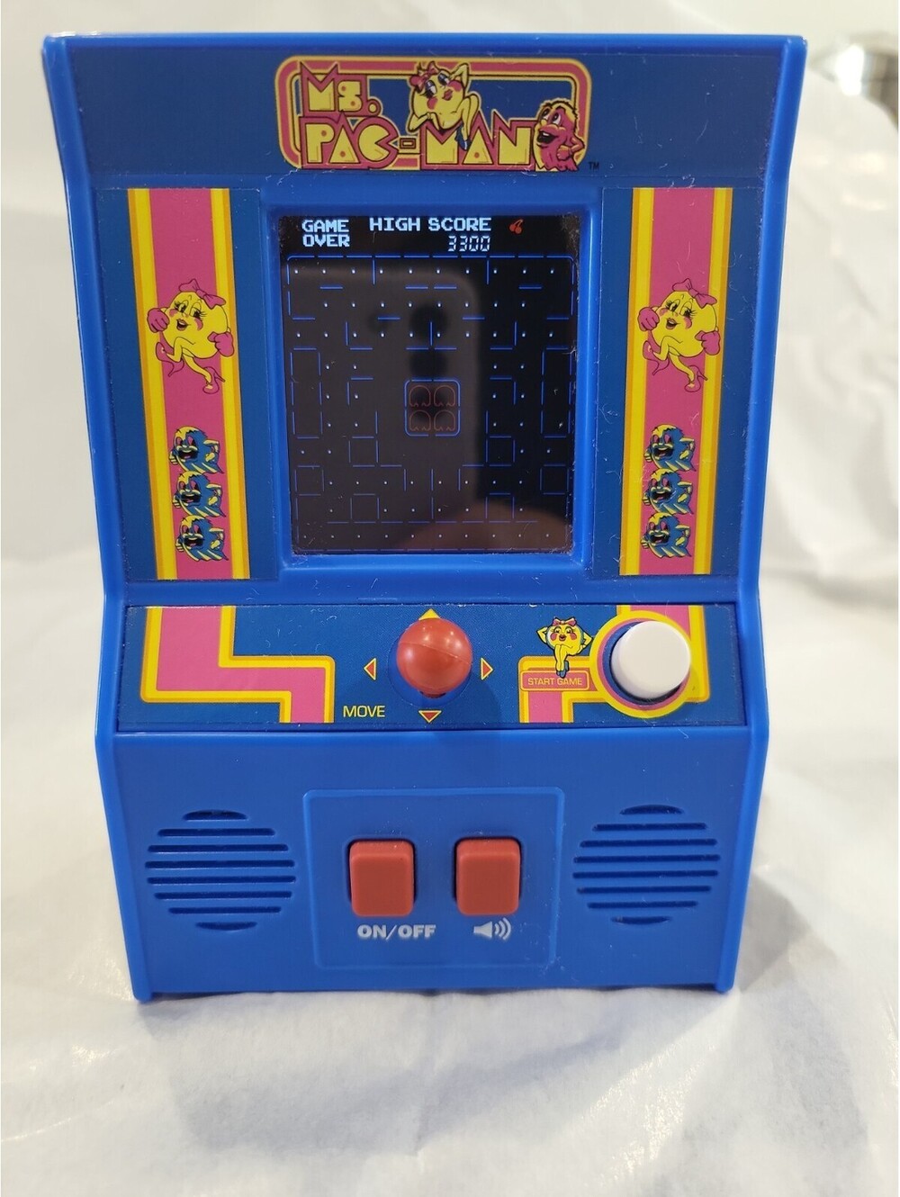 Ms. Pac-Man Retro Mini Arcade Game 6" Console Works! Includes Batteries